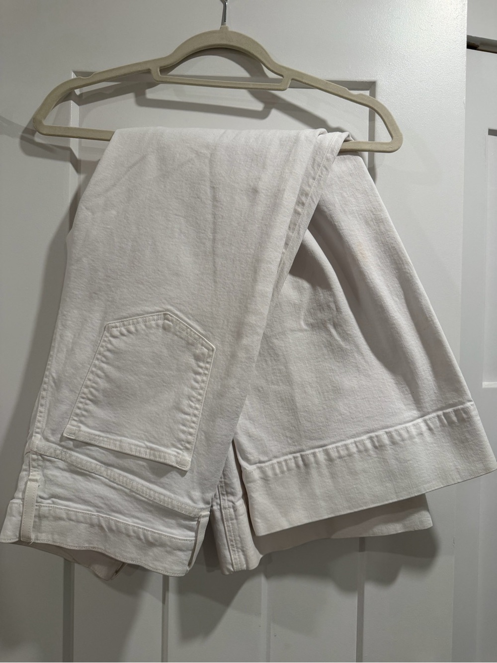 J. Crew White Cropped Wide-Leg Jeans